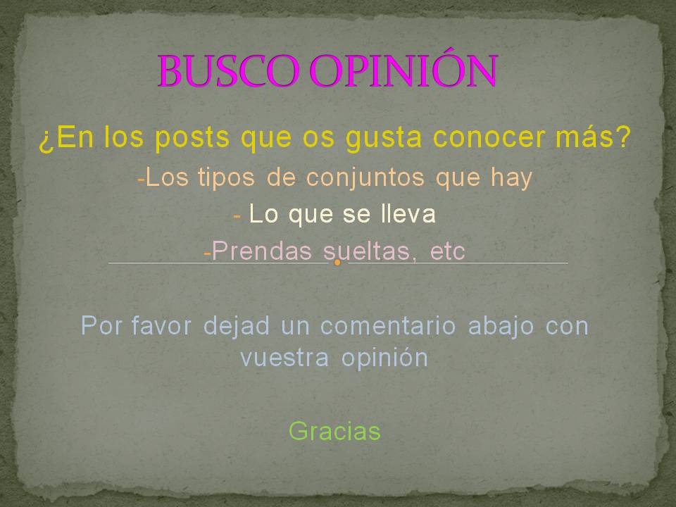 BUSCO OPINIÓN